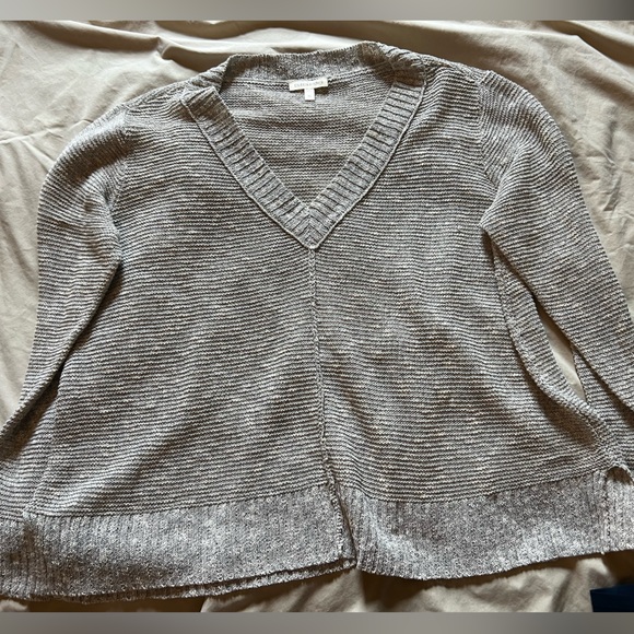 Eileen Fisher XL Neutral V-Neck Sweater - Picture 7 of 7